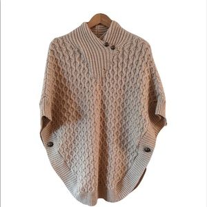 Aran Mor Irish made merino wool cable knit poncho